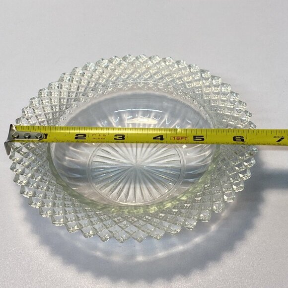 Anchor Hocking Miss America Clear Glass Bowl With Diamond & Starburst Pattern - Picture 7 of 8